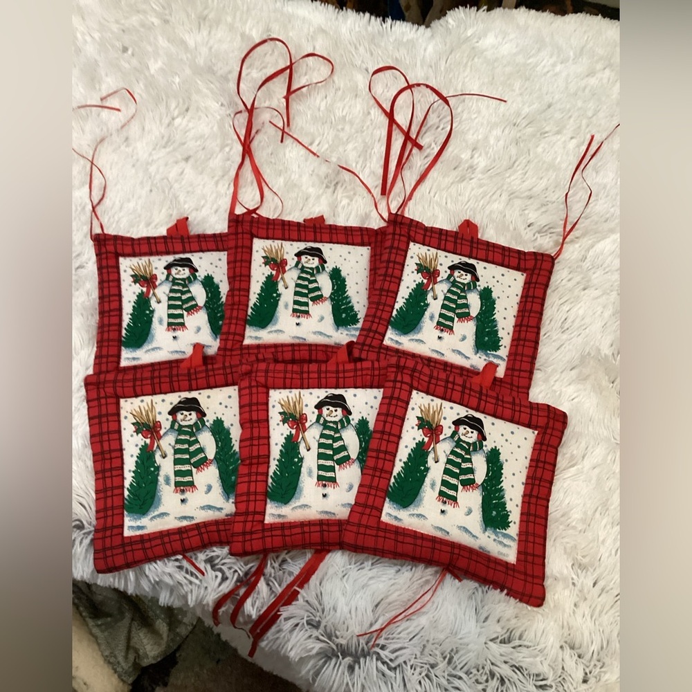 Unbranded snowman pit holders set of 6 with strings to make a hanging display